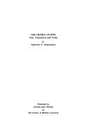 The Orphic hymns by Apostolos N. Athanassakis