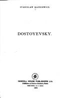 Cover of: Dostoyevsky by Stanisław Mackiewicz