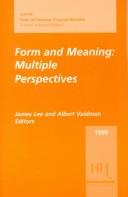 Cover of: Form and Meaning | James  F. Lee