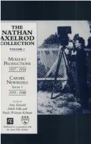 Cover of: The Nathan Axelrod Collection: Moledet Productions 1927-1934 : Carmel Newsreels, Series I 1935-1948