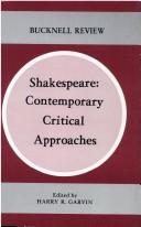 Cover of: Shakespeare Contemporary Critical Approach (Bucknell Review, V. 25, No. 1) by Michael Payne