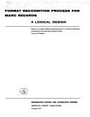 Cover of: Format recognition process for MARC records: a logical design.