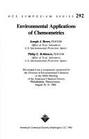 Cover of: Environmental applications of chemometrics | 