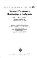 Cover of: Structure/performance relationships in surfactants