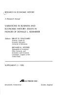 Variations in business and economic history by Bruce R. Dalgaard, Richard K. Vedder