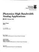 Cover of: Photonics: high bandwidth analog applications : 7-11 April 1986, Howey-in-the-Hills, Florida