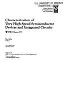 Cover of: Characterization of very high speed semiconductor devices and integrated circuits