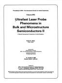 Cover of: Ultrafast Lasers Probe Phenomena in Bult and Microstructure Semiconductors II (Spie Vol. 942) by Robert R. Alfano