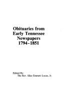 Cover of: Obituaries from Early Tennessee Newspapers
