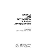 Cover of: Finance and Information: A Study of Converging Interests (Communication and information science)