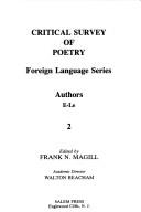 Cover of: Critical Survey of Poetry by Frank N. Magill