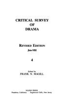 Cover of: Critical Survey of Drama by Frank N. Magill
