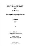 Cover of: Critical Survey of Poetry by Frank N. Magill, Frank N. Magill