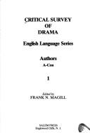 Cover of: Critical survey of drama.