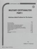 Cover of: Military cryptanalysis