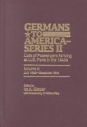 Cover of: Germans to America. by edited by Ira A. Glazier.