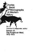 Cover of: Essays on the American West (Charles Redd monographs in western history)