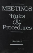 Cover of: Meetings: rules & procedures