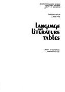 Cover of: Classification. Class P. Subclasses P-PZ. Language and literature tables