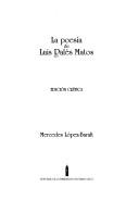 Cover of: LA poesia de Luis Pales Matos (Coleccion Uprex Serie Estudios Literarios; No. 47)