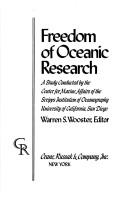 Cover of: Freedom of oceanic research;: A study