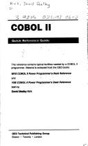 Cover of: COBOL II: quick reference guide