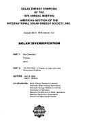 Solar diversification by International Solar Energy Society. American Section. Meeting