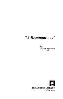 Cover of: A remnant -- by Jacob Barosin