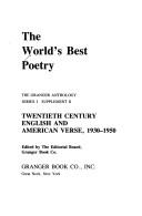 Cover of: World's Best Poetry, Supplement 2: 20th Century English and American Verse, 1930-1950 (World's Best Poetry Supplement)