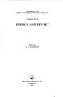 Cover of: Energy and effort
