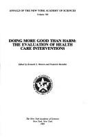 Cover of: Doing More Good Than Harm  by Kenneth S. Warren, Frederick Mosteller