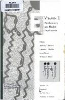 Cover of: Vitamin E by Anthony T. Diplock, Lawrence J. MacHlin, Lester Packer, William A. Pryor