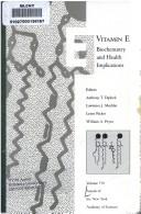 Vitamin E by Anthony T. Diplock, L. J. Machlin, Lester Packer, Lawrence J. MacHlin, William A. Pryor