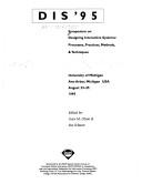 Cover of Dis '95, Symposium on Designing Interactive Systems, Processes, Practices, Methods & Techniques