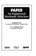 Cover of: Paper: An Engineered Stochastic Structure