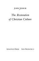 Cover of: The restoration of Christian culture