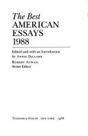 Cover of: Best American Essays, 1988 (Best American Essays)