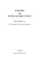 Cover of: Europe: an ever closer union