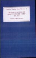 Cover of: The early letters of Bishop Richard Hurd, 1739-1762