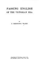 Cover of: Passing English of the Victorian era by James Redding Ware