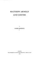 Cover of: Matthew Arnold and Goethe