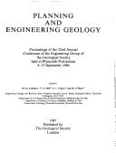 Cover of: Planning and engineering geology by Geological Society of London. Engineering Group. Conference