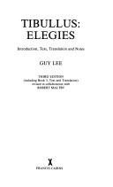 Cover of: Tibullus Elegies by Guy Lee