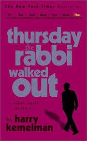 Cover of: Thursday the Rabbi Walked Out (Rabbi Small Mystery)