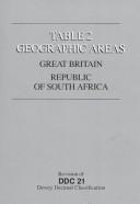 Cover of: Table 2 Geographic Areas | Melvil Dewey