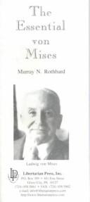 Cover of: The Essential von Mises by Murray N. Rothbard