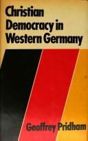 Cover of: Christian Democracy in Western Europe by Geoffrey Pridham