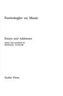 Cover of: Furtwängler on music: essays and addresses
