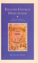Cover of: English Church Dedications by Nicholas Orme