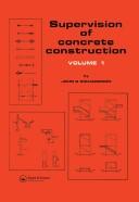 Cover of: Supervision of concrete construction